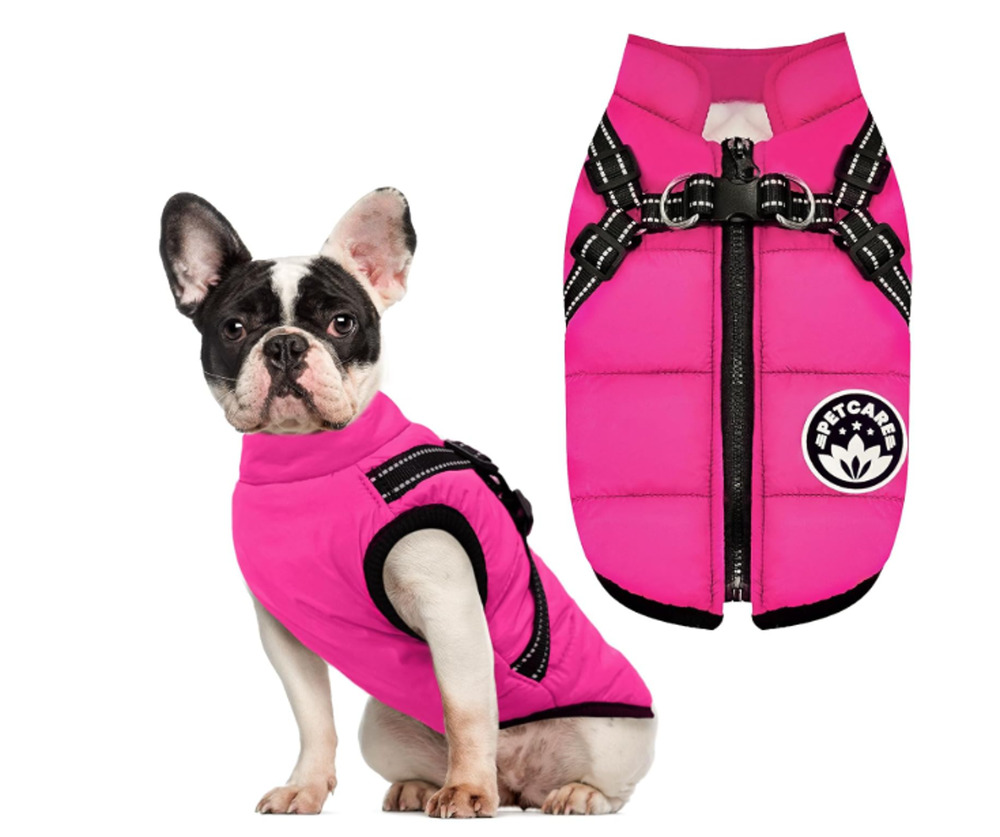 Petcare Dog Coat with Reflective Harness Built in Waterproof Jackets Warm Pet LG